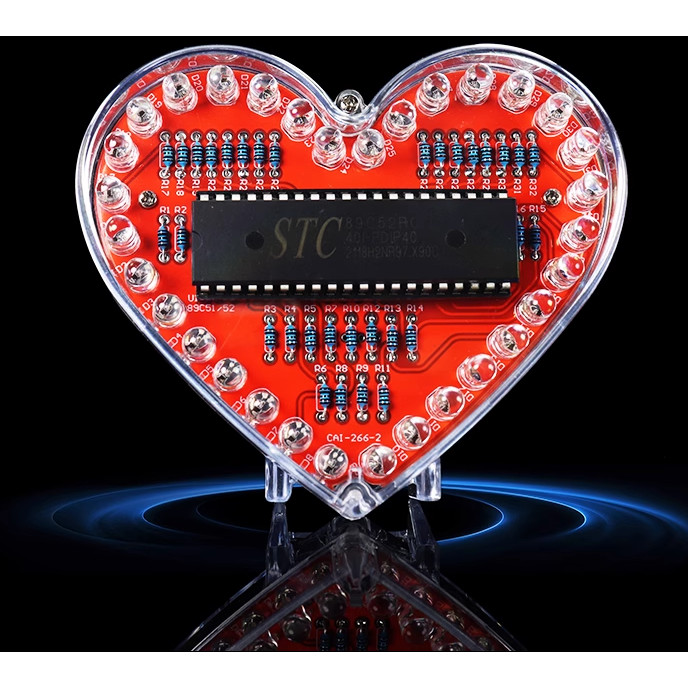 MUSK colorful LED heart DIY making kit soldering learn kit Creative gifts led diy electronic kit AA 