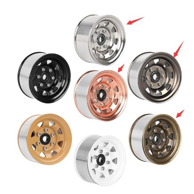 4PCS Metal Velg Beadlock 1.55 Inch RC SCX10 RC4WD