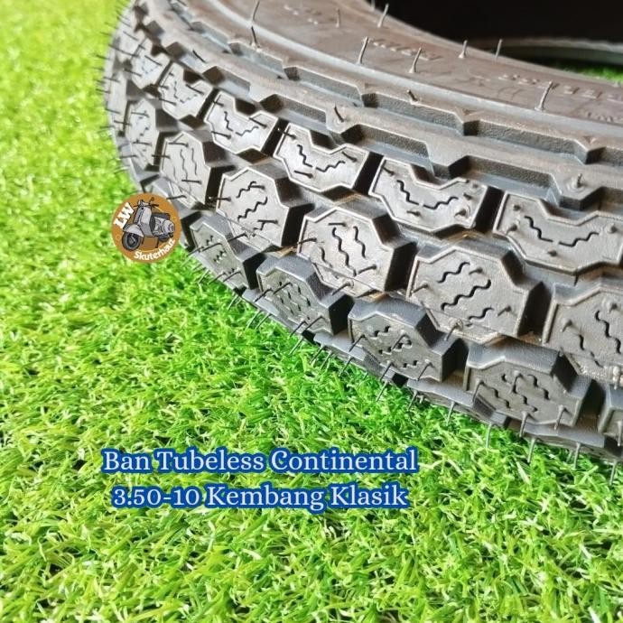 Ban tubeless Continental Uk 3.50-10 utk Vespa ring velg 10
