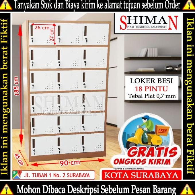 

TERMURAH - Lemari Loker Besi 18 Pintu AC LS318
