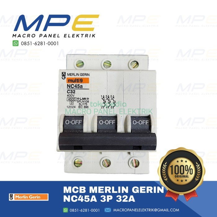 MCB Merlin Gerin NC45a 3P C32 4,5kA / MCB Merlin Gerin NC45a 32A Ori