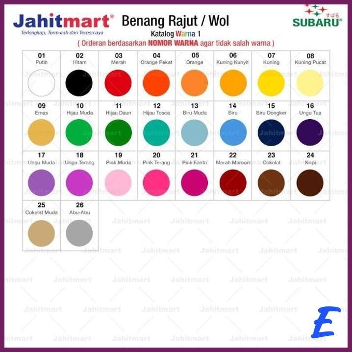 | JH | BENANG RAJUT TALI WOL 1MM BESAR MERK SUBARU - GROSIR
