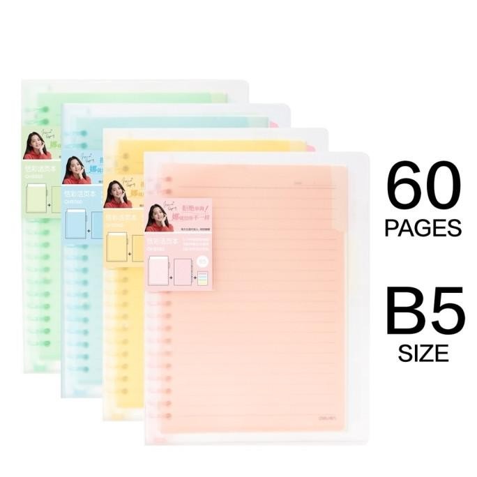 

MAP BINDER NOTE LOOSE LEAF B5 26 RING PLASTIK TRANSPARANT PUTIH DELI STOK TERBATAS