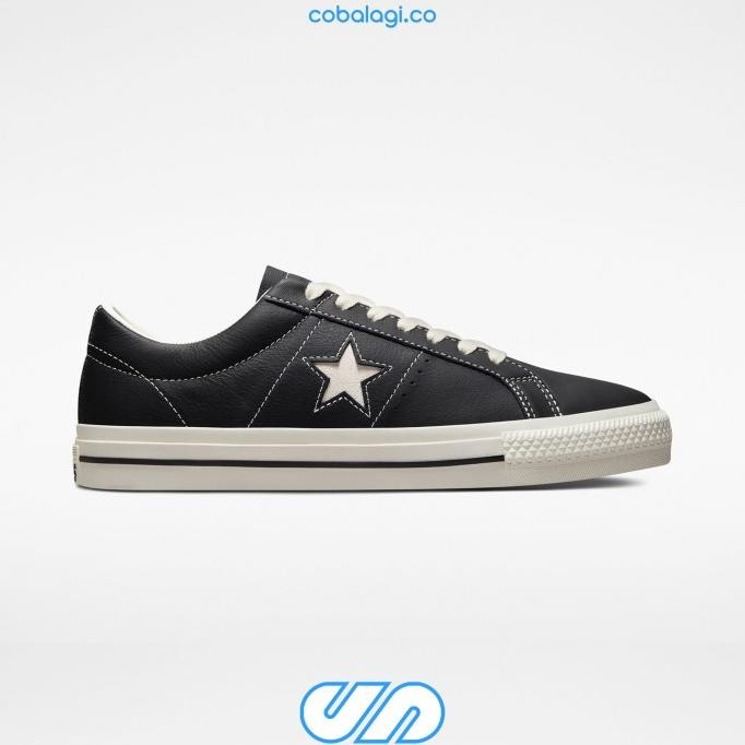 CONVERSE ONE STAR PRO OX BLACK WHITE LEATHER ORIGINAL RESMI PT MAP STOK TERBATAS