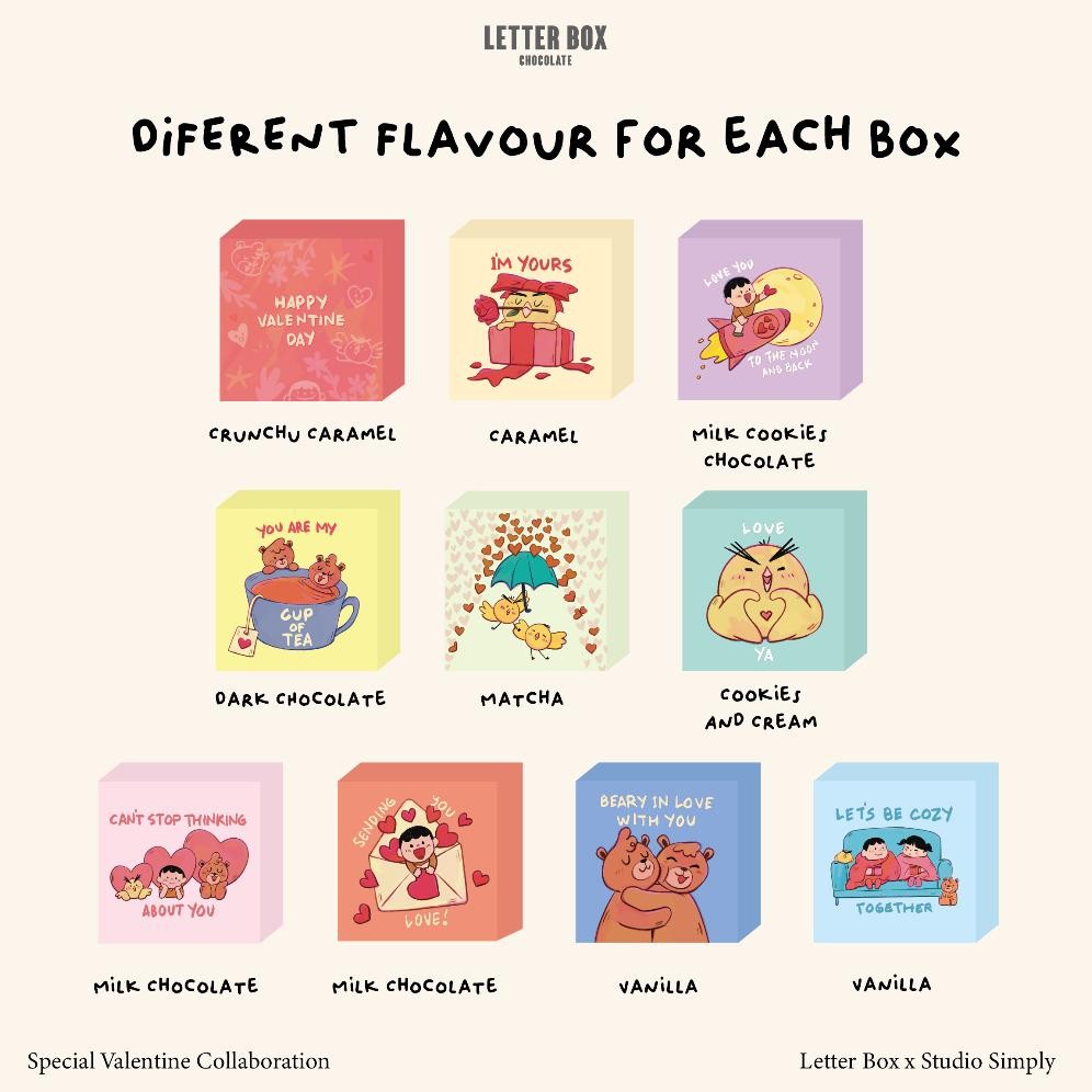 

TERLARIS Letter Box - Hadiah Coklat Valentine Box 9Pcs - Coklat Hari Sayang sr-32