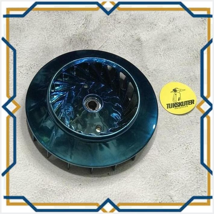 [TUK] KIPAS FAN MAGNET BLUE CHROME VESPA MATIC SPRINT PRIMAVERA S LX