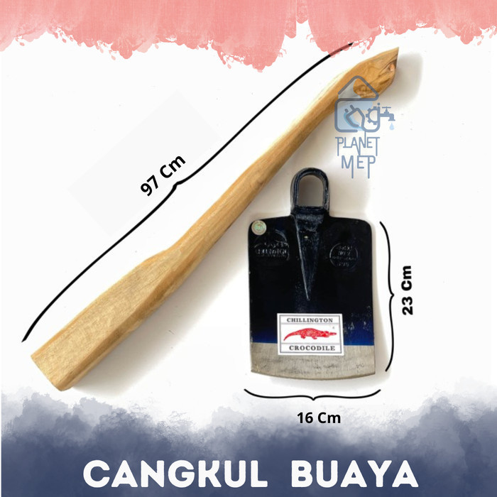 Kepala Cangkul Pacul Besar Cap Buaya / Croile + Gagang Cangkul