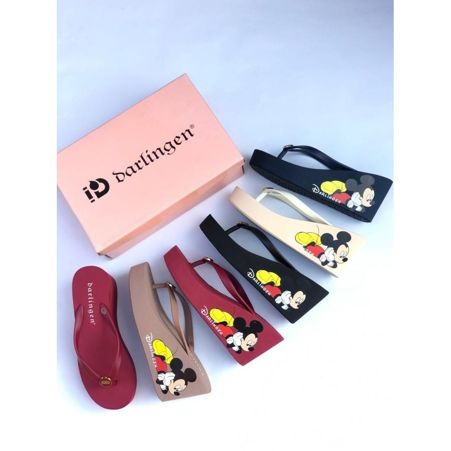 New Arrival, Sendal Wanita Darlingen Mickey Wedges 7 Cm / Sandal Wedges Wanita