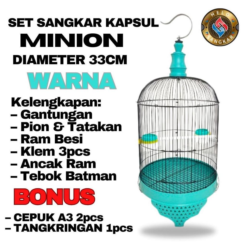 TERMURAH SET SANGKAR LOVEBIRD MINION TANGGUNG BINTANG BATMAN OVAL / KAPSUL BESI IMPORT KANDANG LOVEB