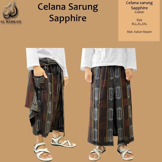 Celana Sarung Sapphire Savanna Full Tertutup Perlengkapan Sholat Pria Dewasa Remaja Kain Muslim
