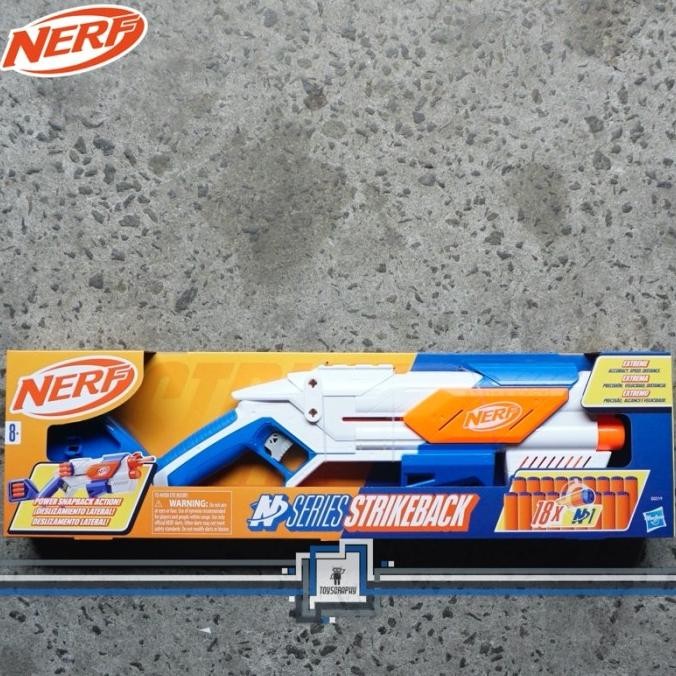 READY STOCK NERF N SERIES STRIKEBACK DART BLASTER SHOTGUN WITH 18 NERF N1 DARTS ELITE STRIKE 