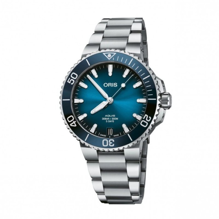 TERBATAS ORIS AQUIS 01 400 7769 4135 SET SILVER BLUE Jam Tangan Pria