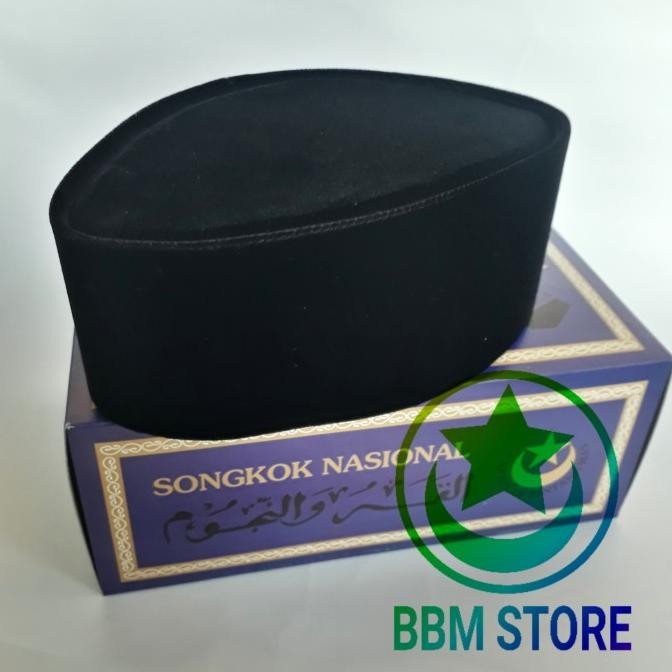 Peci Hitam Susun Terus Cap Bulan Bintang Mas H.M.Sanusi Dus Biru