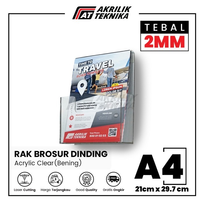 Tempat Brosur Dinding A4 / Acrylic Flyer Holder