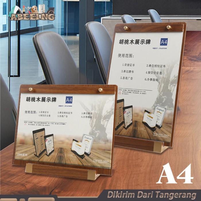 

TERLARIS! Stand Menu Display Stand Wood Base Wood Sign Holder