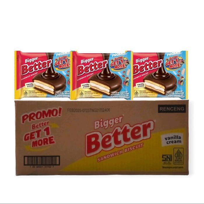 

Better Bigger Renceng @27gr per Dus isi 12pak x 10sachet Camilan Biskuit Cookies