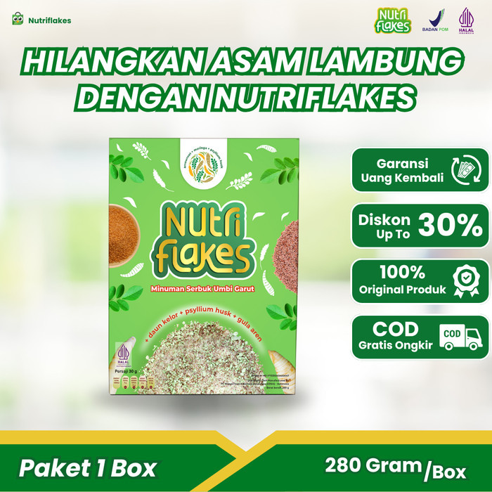 

NUTRIFLAKES Sereal Umbi Garut Solusi Maag dan Asam Lambung - 1 Box