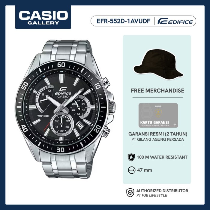 Jam Tangan Pria Casio Edifice EFR-552D-1AVUDF Original Analog