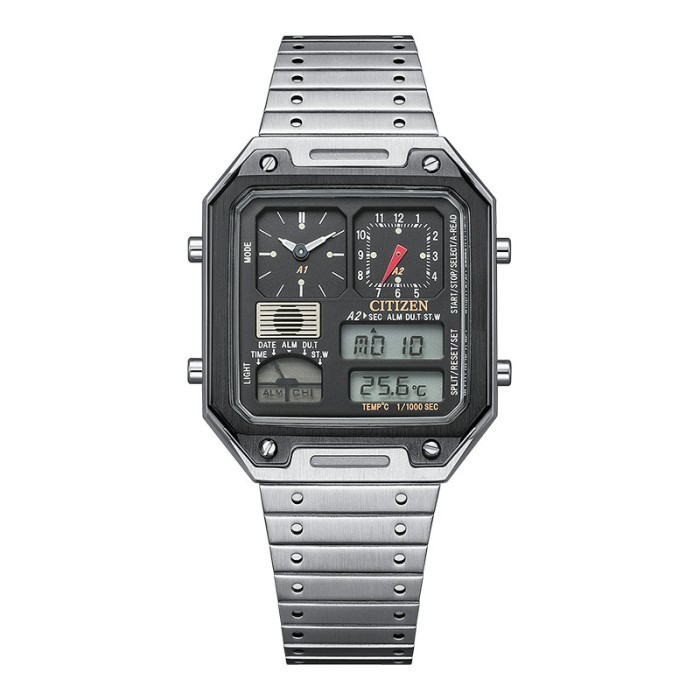 Jam Tangan Pria Citizen JG2126-69E Men Analog Digital Dial Stainless