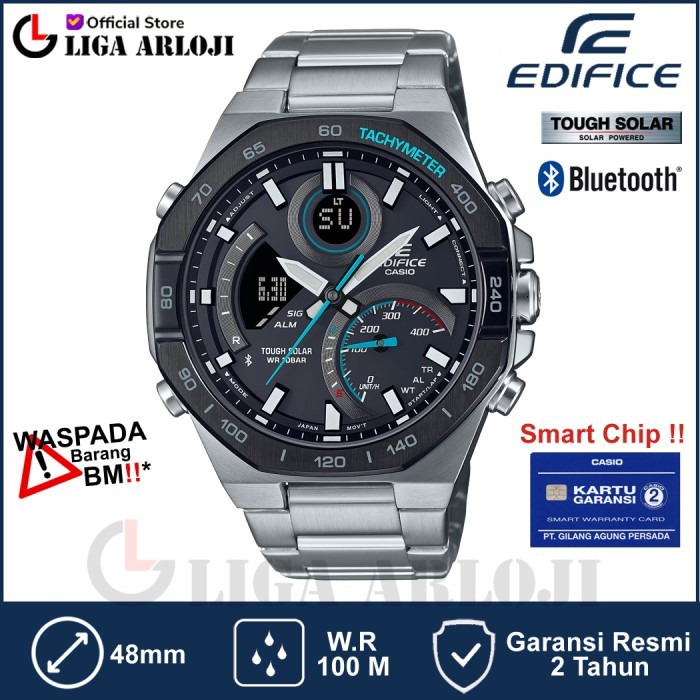 TERLARIS Casio EDIFICE ECB-950DB-1ADF Jam Tangan Pria Bluetooth ECB-950DB-1A