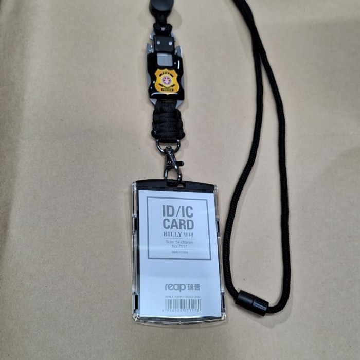 

TERBARU! lanyar tactical,tempat id akrilik tali logo bisa custom.1 sisi.preorde