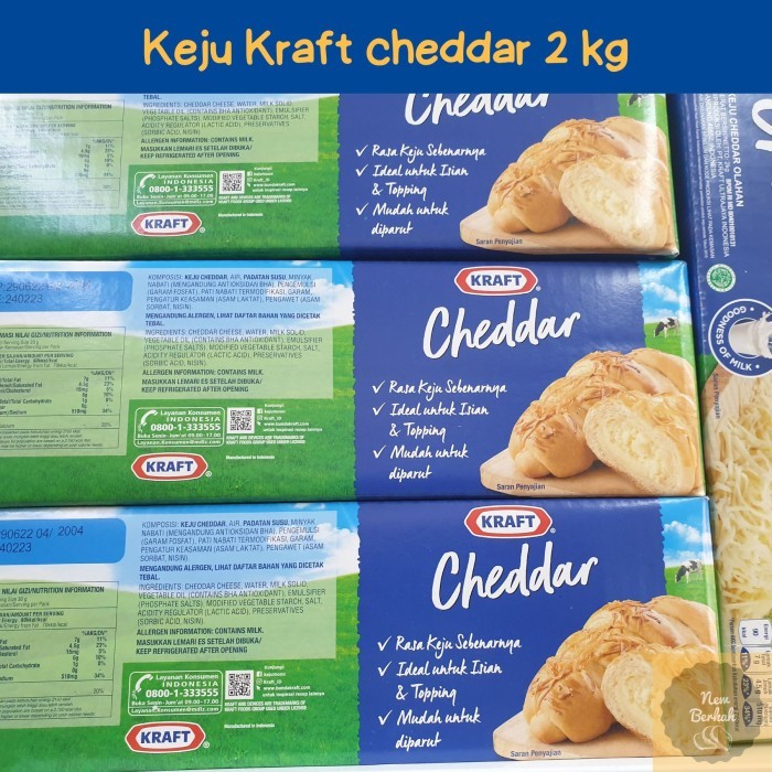 

Keju kraft cheddar kemasan 2kg