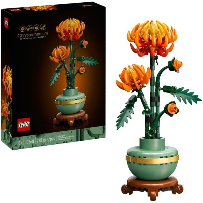 

LEGO Icons Chrysanthemum Flower Decor Building Set 10368 Zero-Maintenance Plant Gift for Adults