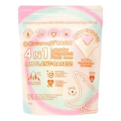 

Cloversoft 4 in 1 Basic Laundry Capsules - Rainbow Vanilla Swirl 25 per pack