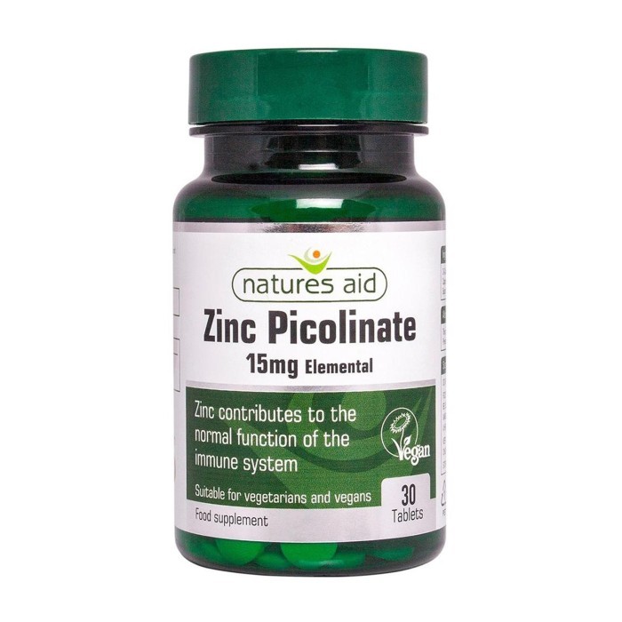 

Natures Aid Zinc Picolinate 15Mg Elemental 30 per pack