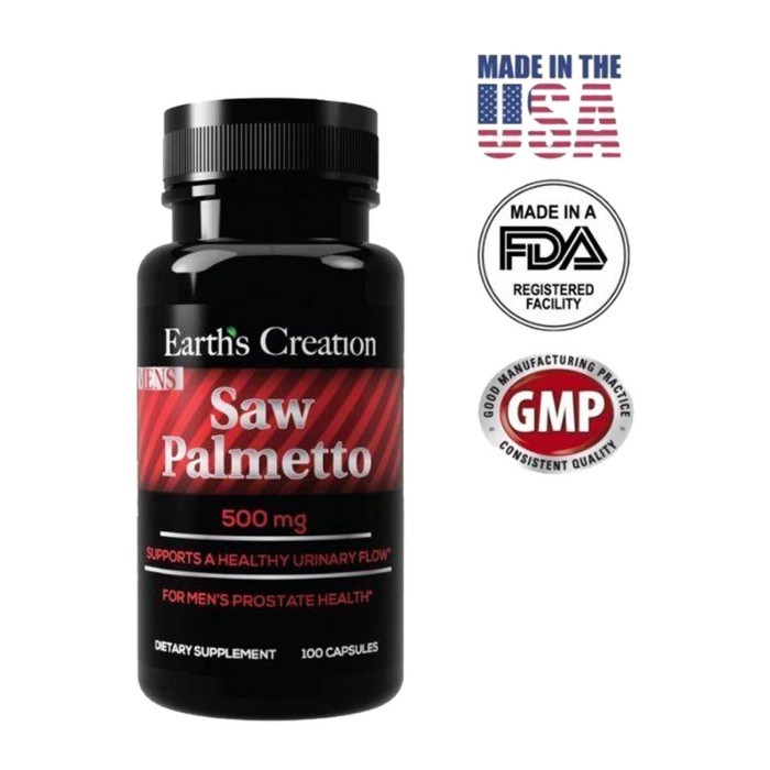 

Earth's Creation Saw Palmetto 500Mg 100 per pack