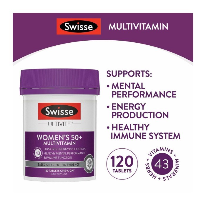 

Swisse Women's Ultivite 50+ Multivitamin Supplements 120 Tablets