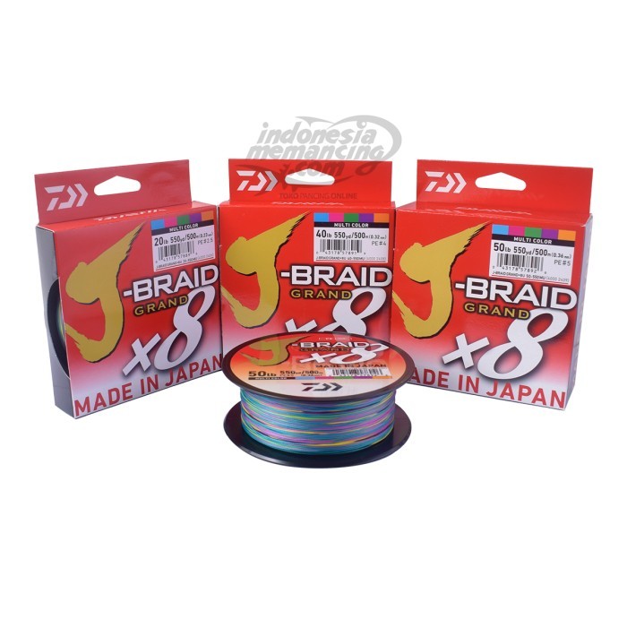 BISA GOSEND Senar PE Daiwa J Braid Grand X8 500M Multicolor