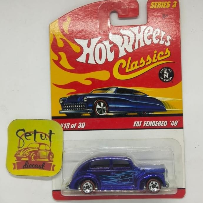 HOT WHEELS HOTWHEELS CLASSICS FAT FENDERRED 40 BIRU BLUE BAN REDLINES