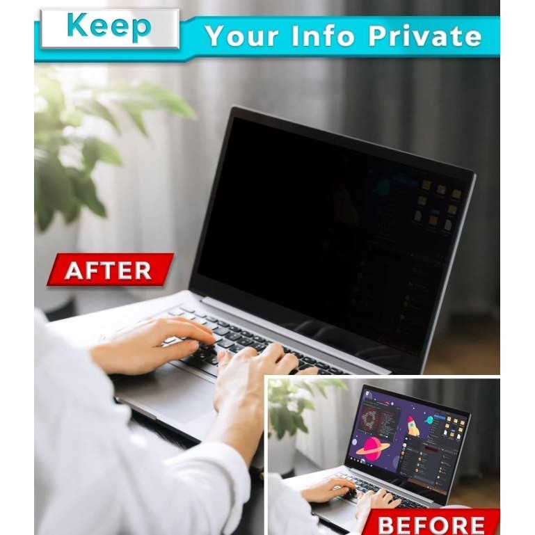 LAPTOP 13 14 15 INCH 16:9 / 16:10 PRIVACY SCREEN PROTECTOR ANTI SPY REMOVABLE FILTER GUARD ANTI GLAR