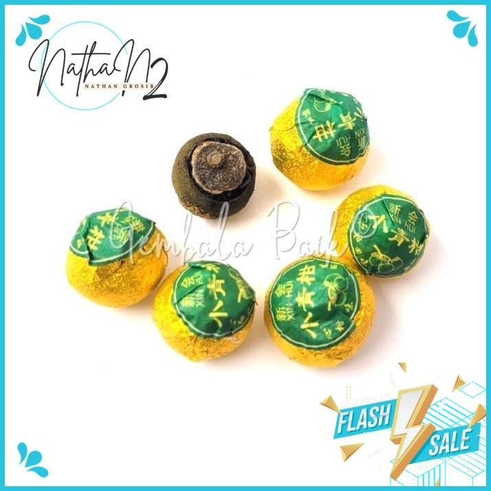 

TEH PU'ER GREEN CITRUS YUNNAN TEA / CHINESE PUER TEA BALL BOLA BY NATHAN'S GROSIR PREMIUM !!!!