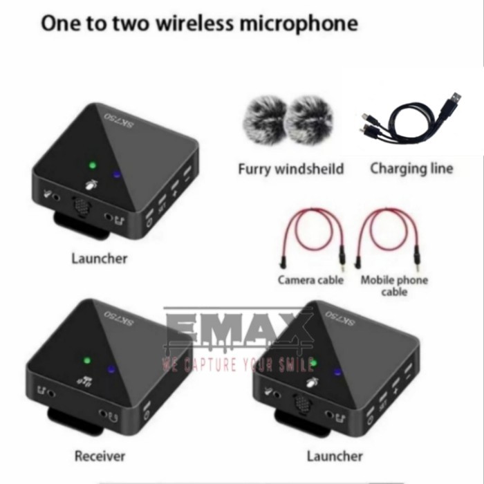 Mantab Sk750 Double 2.4 Dual Channel Wireless Microphone Camera Hp Sk 750 Mic