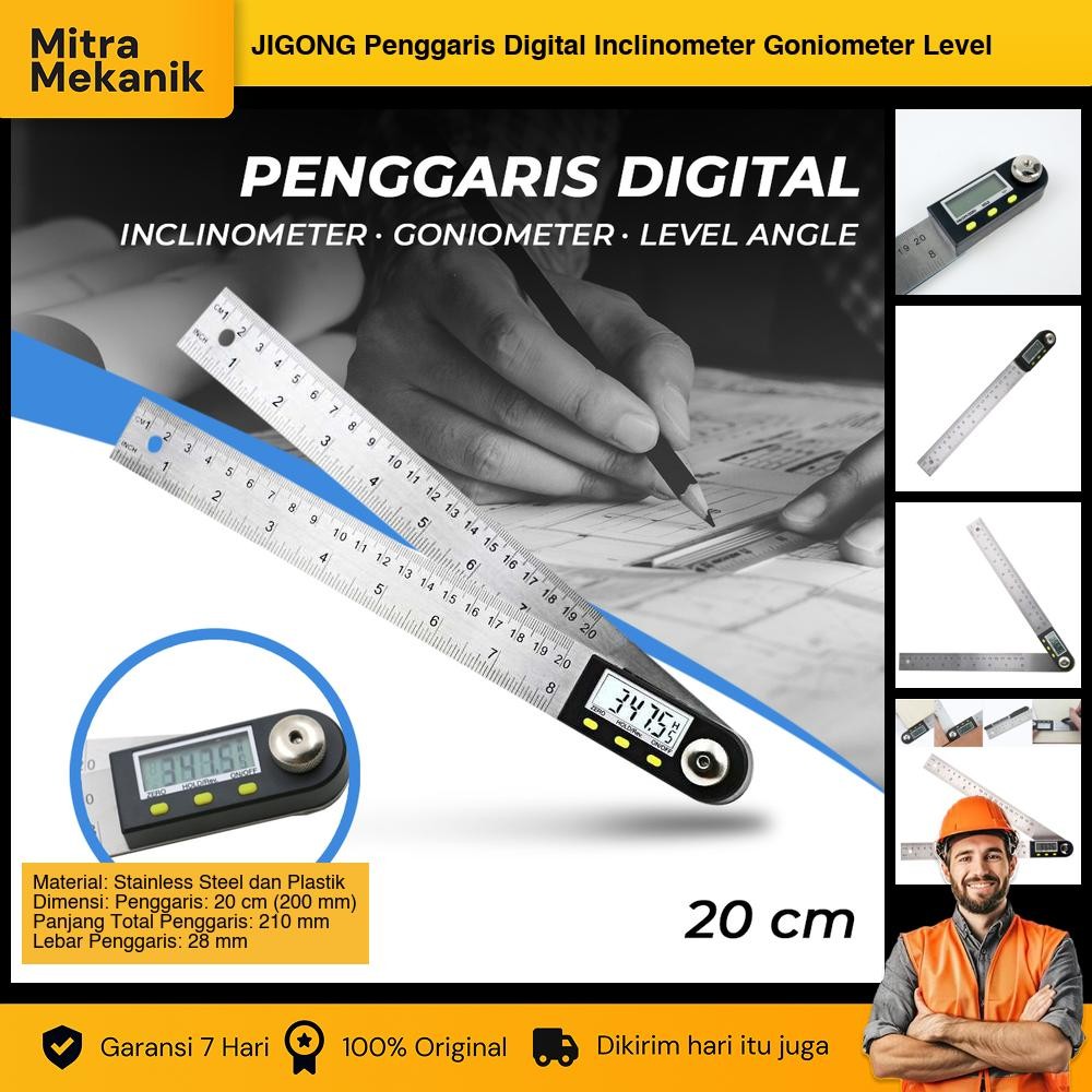 

JIGONG Penggaris Digital Inclinometer Goniometer Level Angle 20cm - TL454