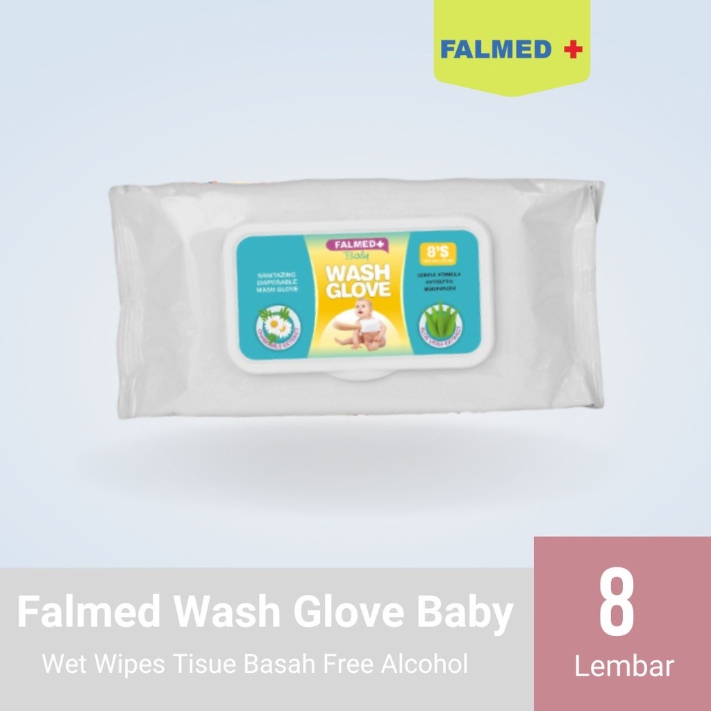 EXP 9/25 Falmed Wash Gloves Baby 8'S Kantung Seka Bayi Bentuk Kantung sarung tangan Bayi disposable