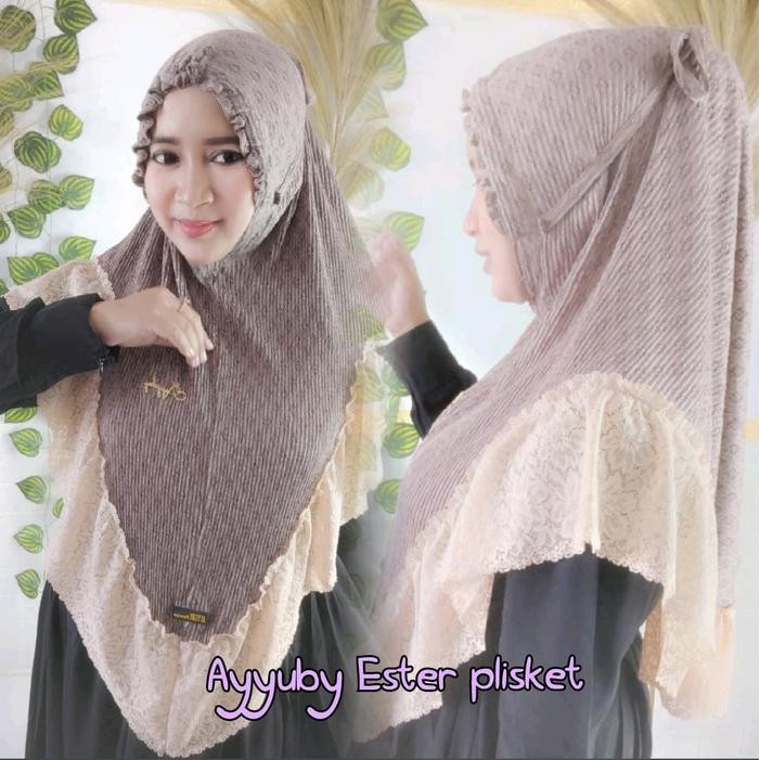 TERMURAH HIJAB INSTANT ESTER PLISKET PED KERUT MAMOSA ORI AYYUBY HIJAB DEWASA RENDA STANDAR KERUDUNG