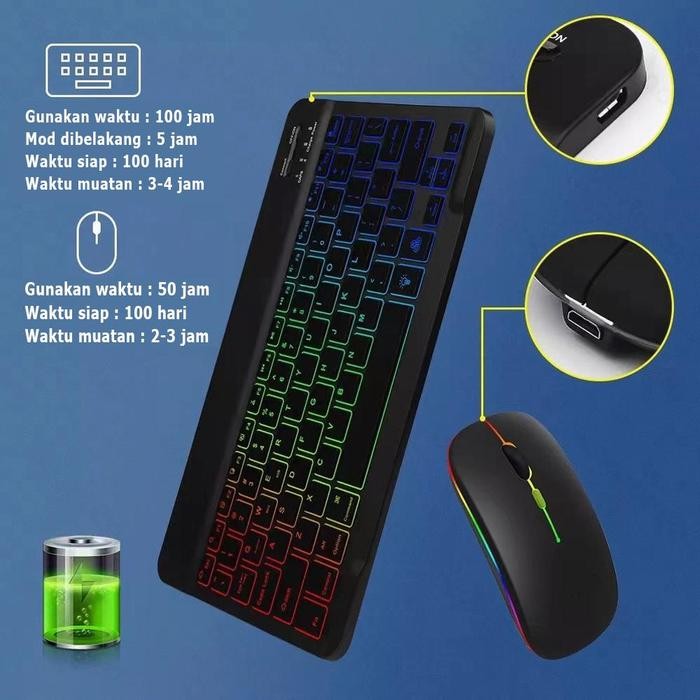 terbaru !!! set mouse keyboard bluetooth 10 inci set mouse keyboard bluetooth 7 warna mouse nirkabel
