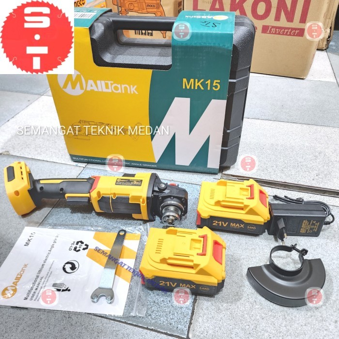 Mk15 Gerinda Polisher Baterai Cordless Grinder 4" Set Mailtank 21V