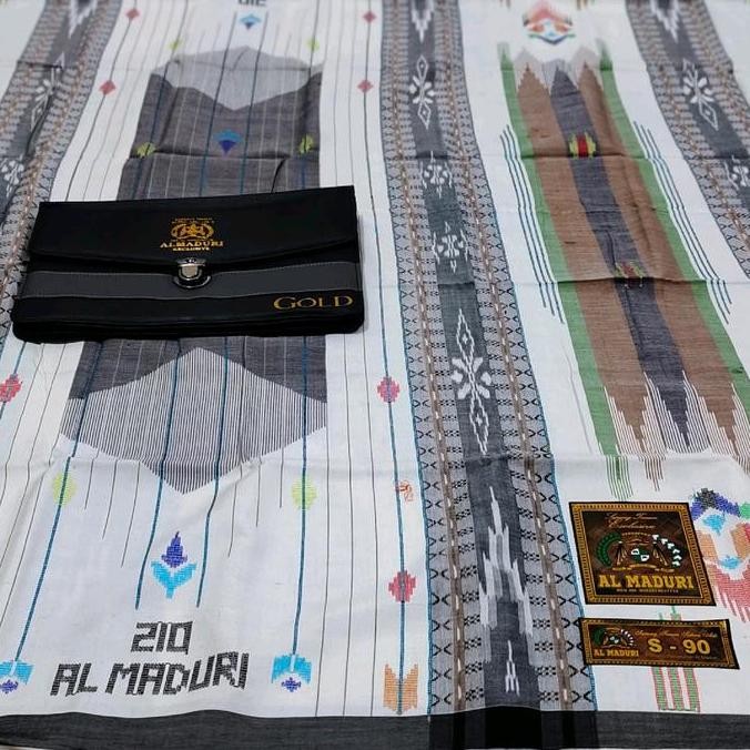 Spesial Sarung Al-Maduri New Sgt Full Songket Sutra Halus Motif Bhs Hitam Muslim Dewasa Tenun - Kain