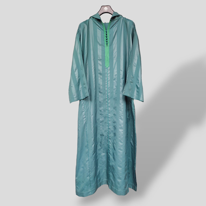 Gamis Hoodie/Kapucong/ Djellaba Maroko/Jalabah Jubah Polycotton Hijau {TerlarisBest Seller}