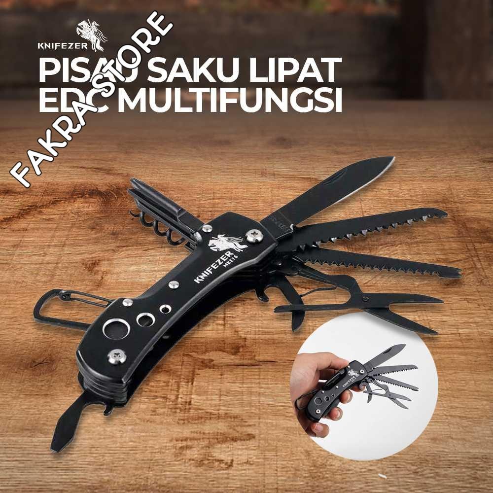 KNIFEZER Pisau Swiss Army Pocket Knife EDC Multifungsi - MKE16 Original Termurah