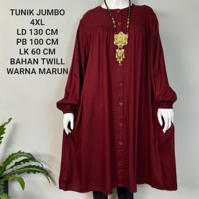 Long Tunik Jumbo LD 130 Cm Model Kekinian