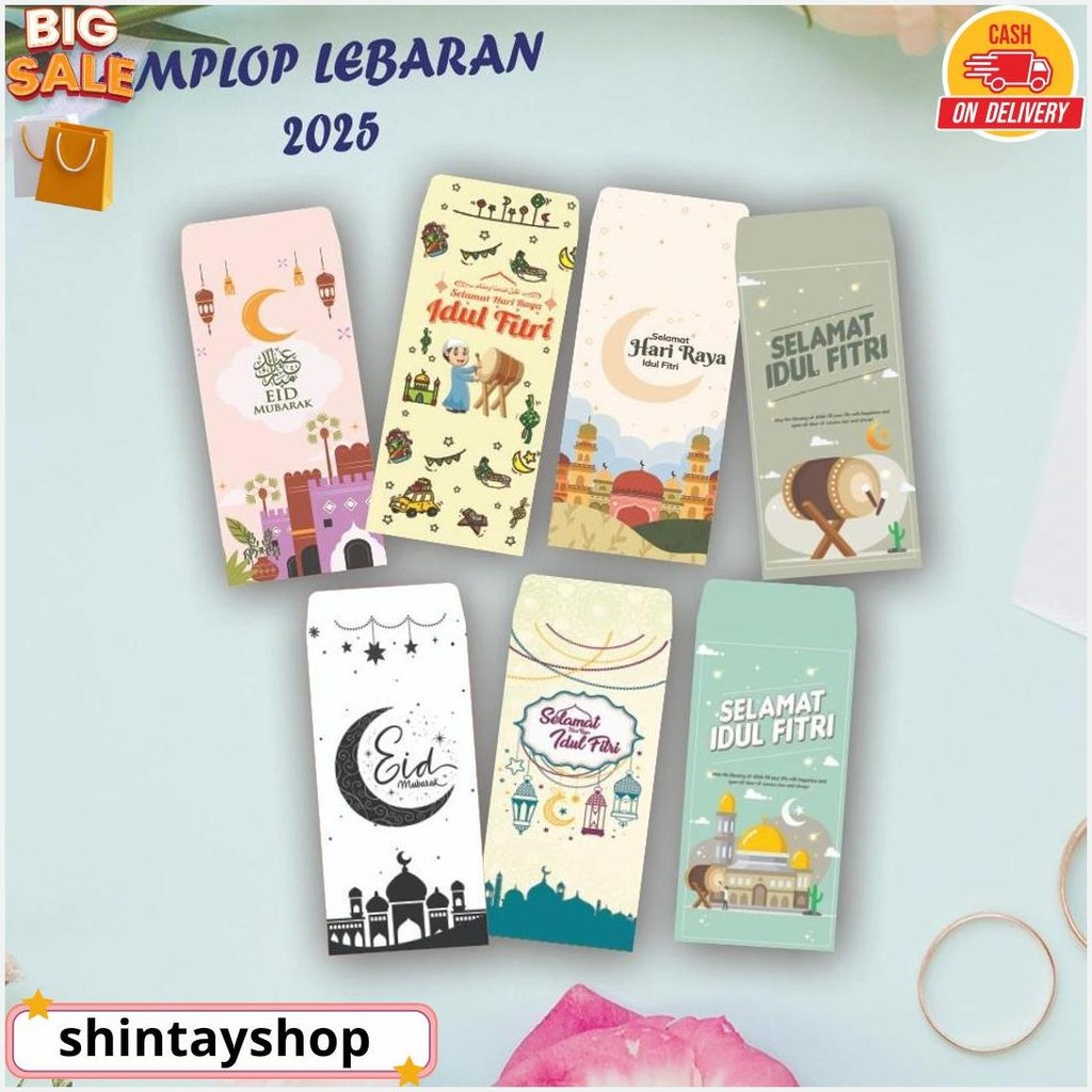 

( 10 Pcs ) Amplop Lebaran Unik /Eid Mubarak Idul Fitri Ramadhan Amplop Angpao Lebaran Murah/Amplop Besar Bisa Cod