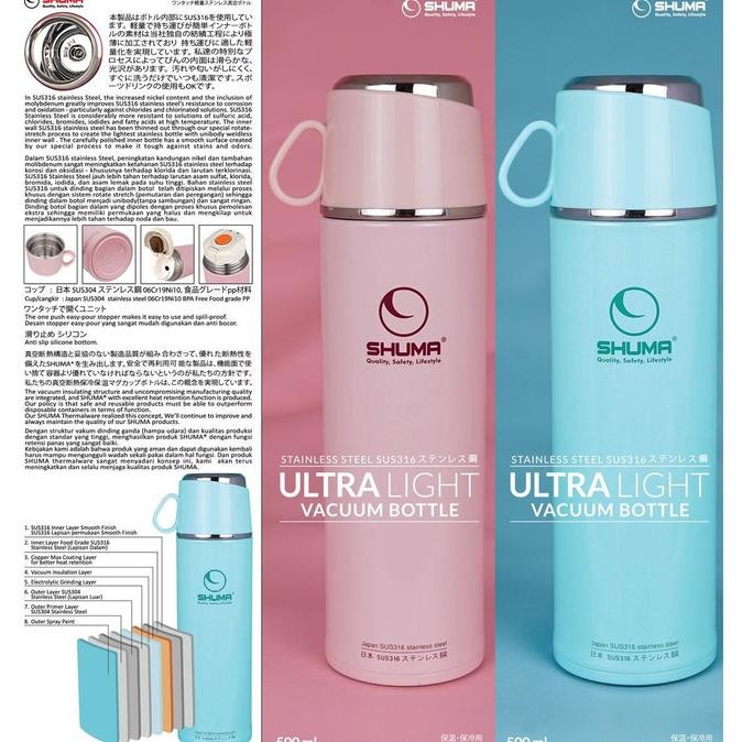 Murah Termos Stainless Steel 316 Ultra Light 500 Ml Shuma