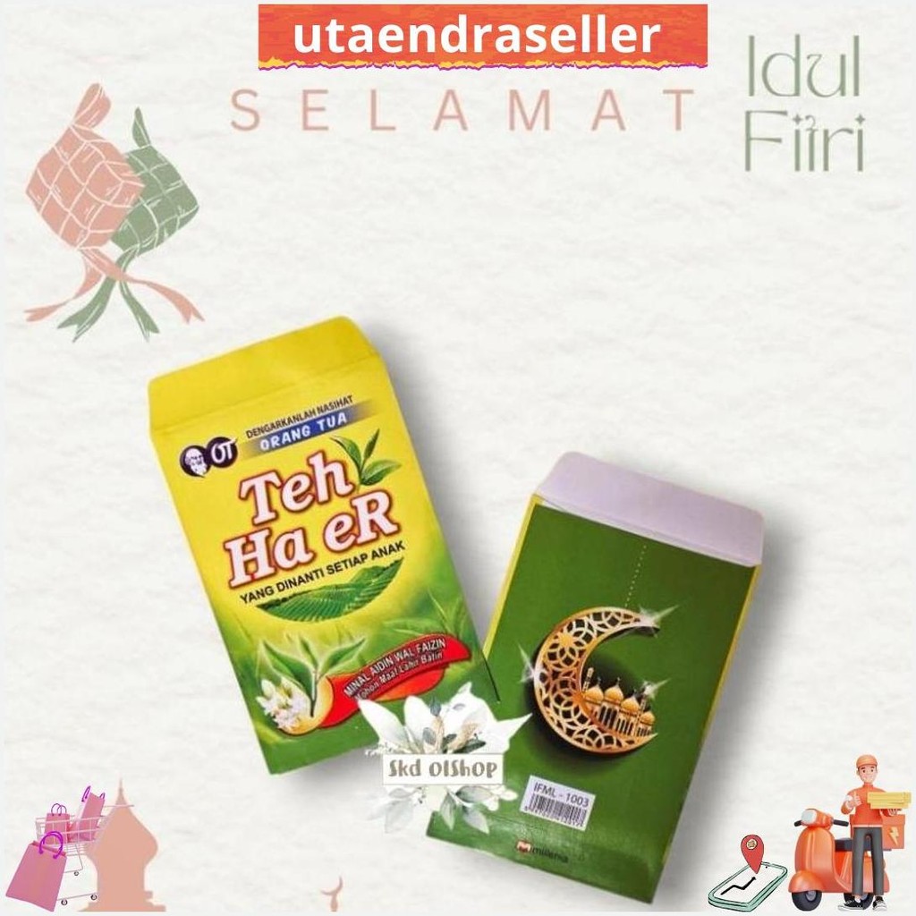 

100 Lembar Amplop Lebaran Karakter Motif Snack Serie A Ukuran Medium Mix Gambar Cod