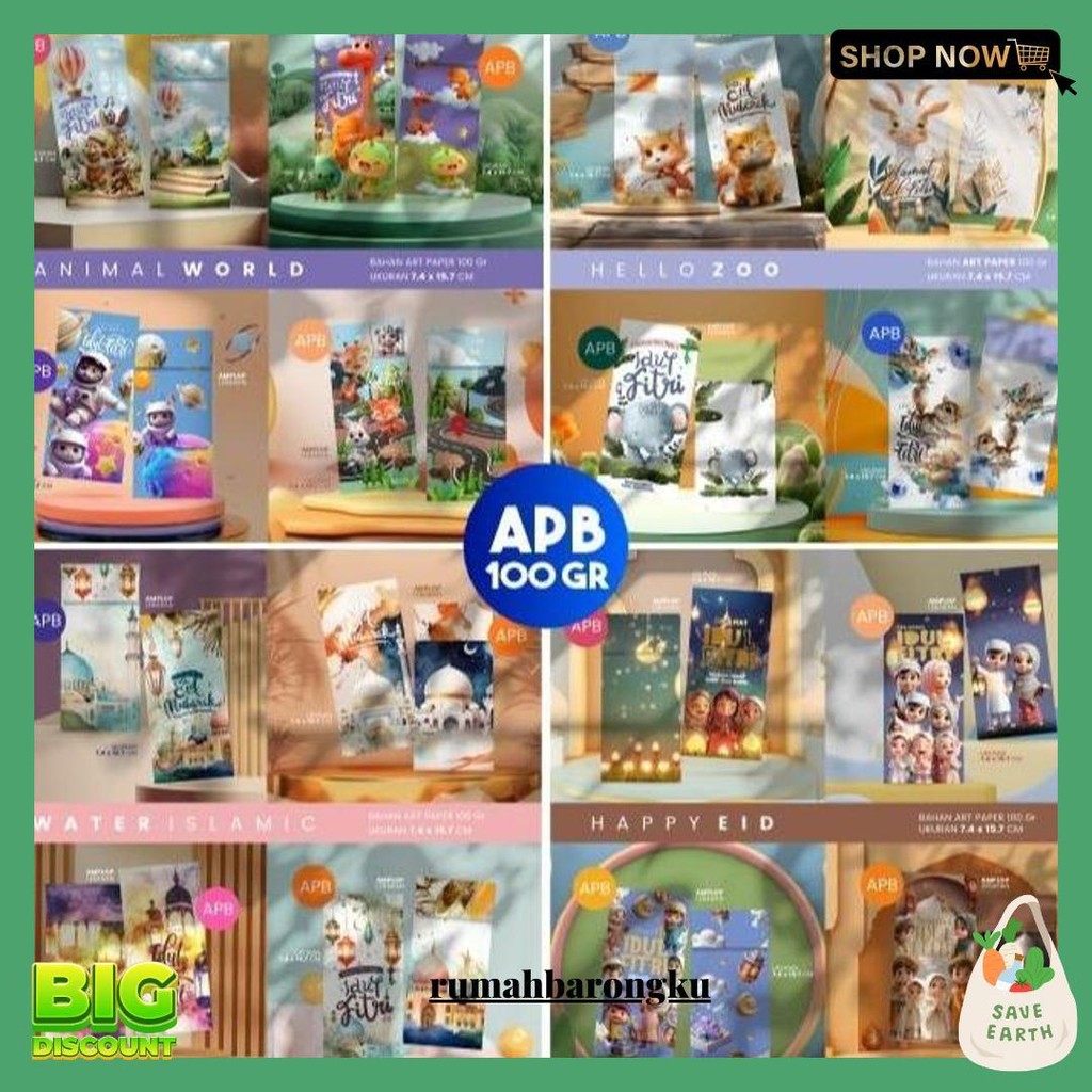 

(Isi 20 Pcs) Amplop Mini Lebaran Edukasi | Amplop Lebaran Murah / 1 Pack Mix 4 Motif Cod