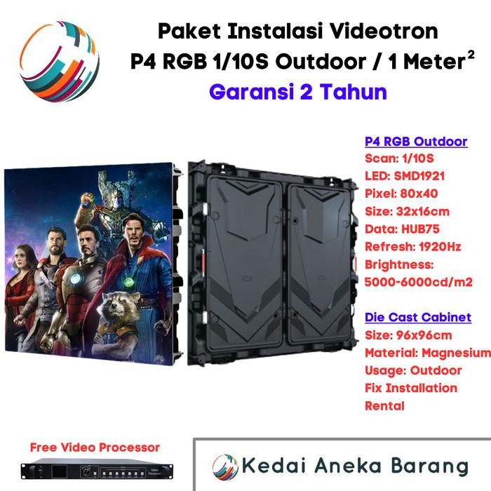 Paket LED Videotron P4 Outdoor Kabinet Cabinet Die Cast 96x96